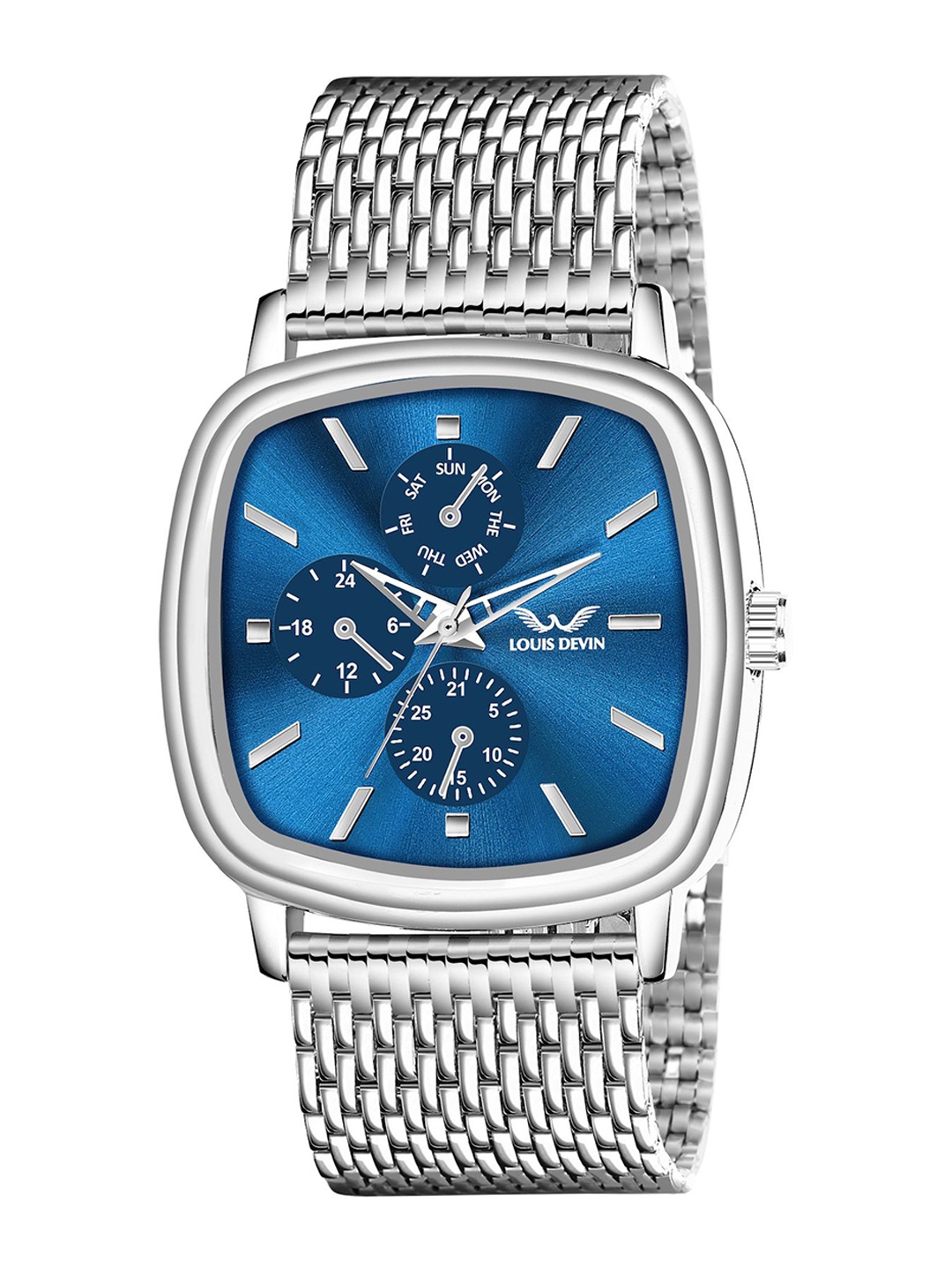 LOUIS DEVIN Men Brass Embellished Dial & Straps Analogue Watch LD-GS061-BLU-CH, Blue
LOUIS DEVIN Men Brass Embellished Dial & Straps Analogue Watch LD-GS061-BLU-CH, Blue