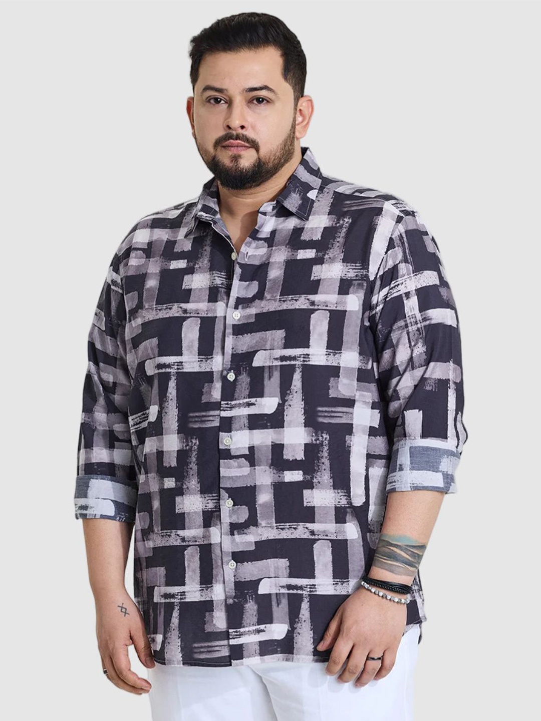 Snitch Men Plus Size Classic Regular Fit Spread Collar Abstract Printed Casual Shirt, Black
Snitch Men Plus Size Classic Regular Fit Spread Collar Abstract Printed Casual Shirt, Black