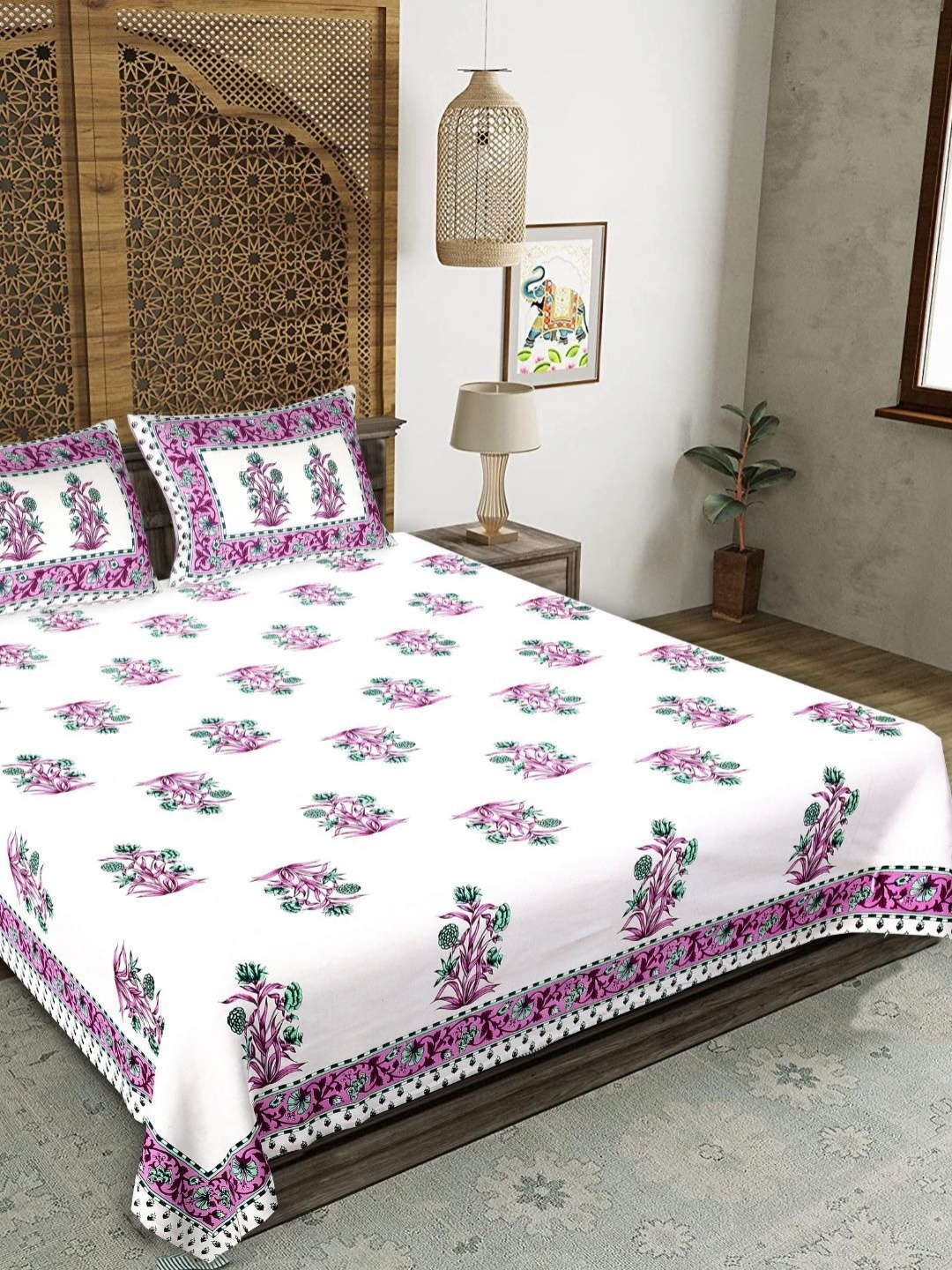 Butea Crape White & Purple Floral Printed Cotton 180 TC King Bedsheet Set 2.40 m x 2.15 m
Butea Crape White & Purple Floral Printed Cotton 180 TC King Bedsheet Set 2.40 m x 2.15 m