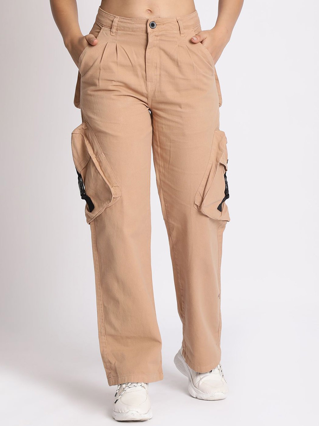 The Roadster Lifestyle Co Cotton High-Rise Cargo Trousers With Buckle Detailing, Beige
The Roadster Lifestyle Co Cotton High-Rise Cargo Trousers With Buckle Detailing, Beige