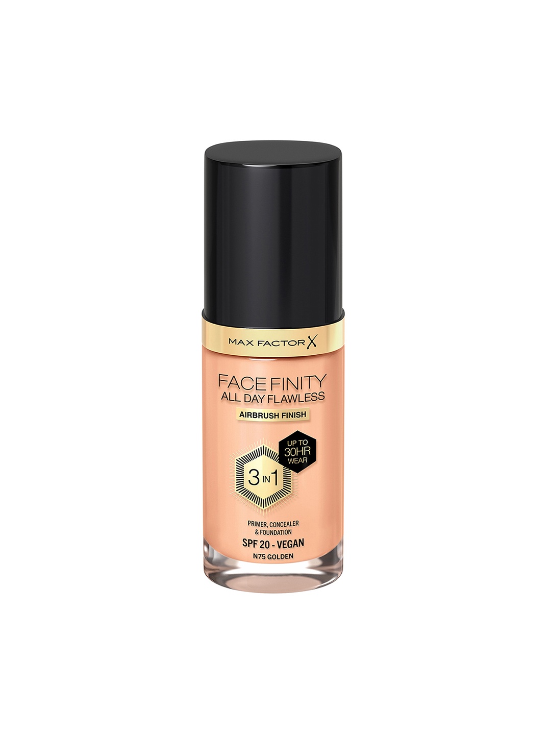 Max Factor Facefinity SPF20 All Day Flawless 3-In-1 Foundation 30ml - Golden N75, Beige
Max Factor Facefinity SPF20 All Day Flawless 3-In-1 Foundation 30ml - Golden N75, Beige