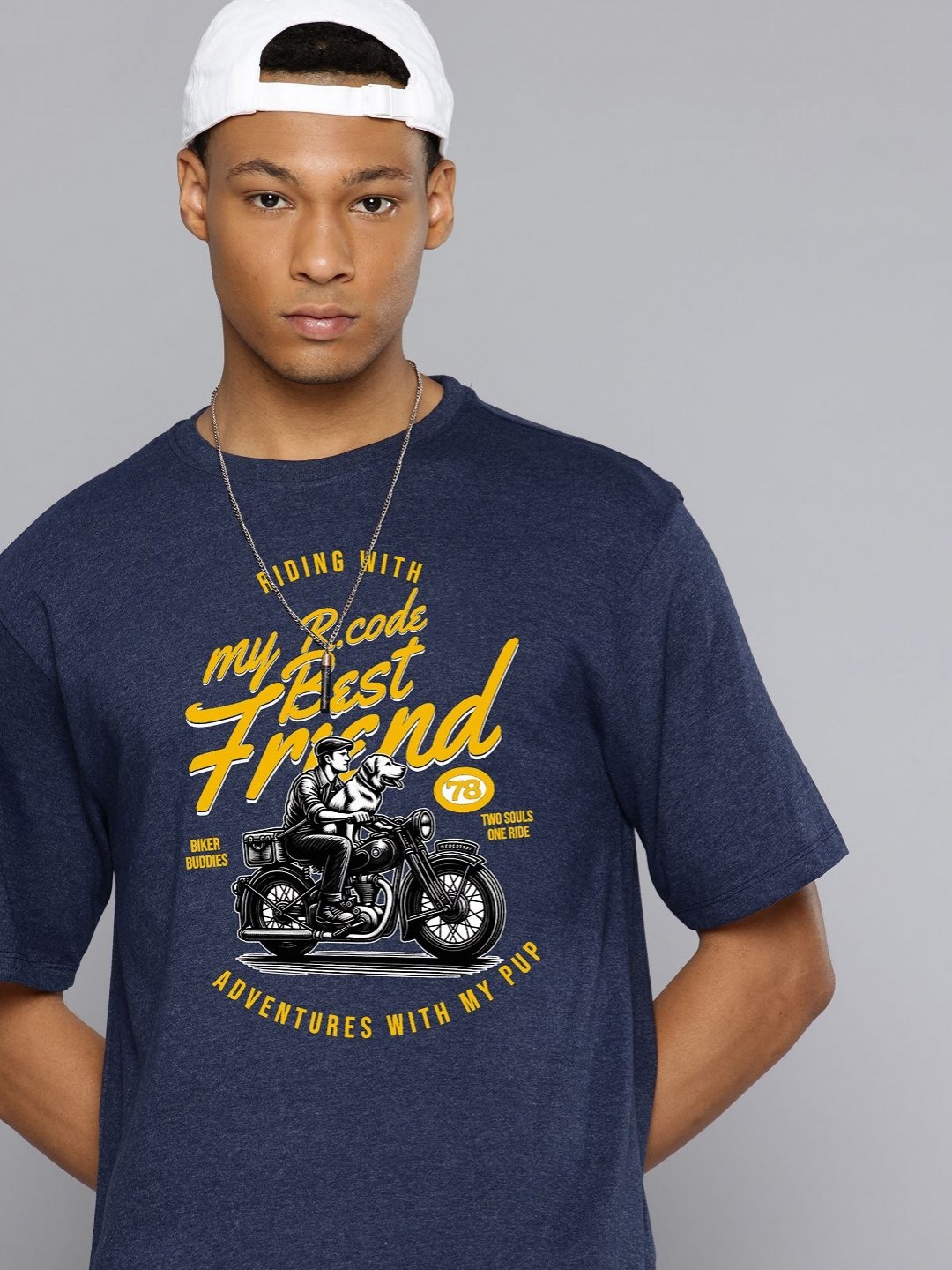 R.Code by The Roadster Life Co. Men Printed Extended Sleeves T-shirt, Navy blue
R.Code by The Roadster Life Co. Men Printed Extended Sleeves T-shirt, Navy blue
