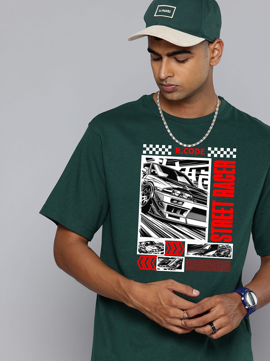 R.Code by The Roadster Lifestyle Co. Men Graphic Printed Cotton Relaxed Fit T-shirt, Green
R.Code by The Roadster Lifestyle Co. Men Graphic Printed Cotton Relaxed Fit T-shirt, Green