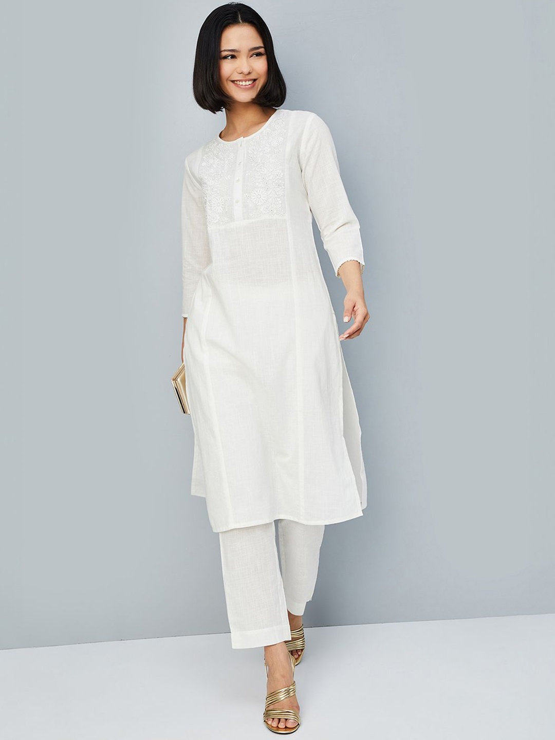 max Women Ethnic Motifs Embroidered Regular Thread Work Kurta with Trousers, Off white
max Women Ethnic Motifs Embroidered Regular Thread Work Kurta with Trousers, Off white