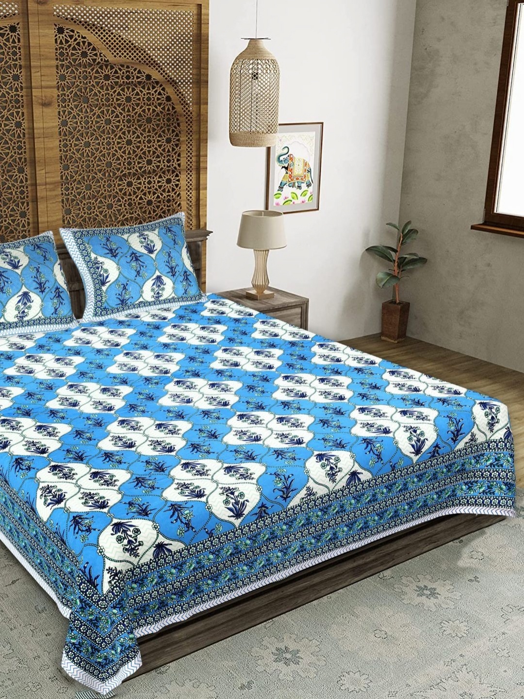Butea Crape White & Blue Floral Printed Cotton 180 TC King Bedsheet Set 2.40m x 2.15m
Butea Crape White & Blue Floral Printed Cotton 180 TC King Bedsheet Set 2.40m x 2.15m