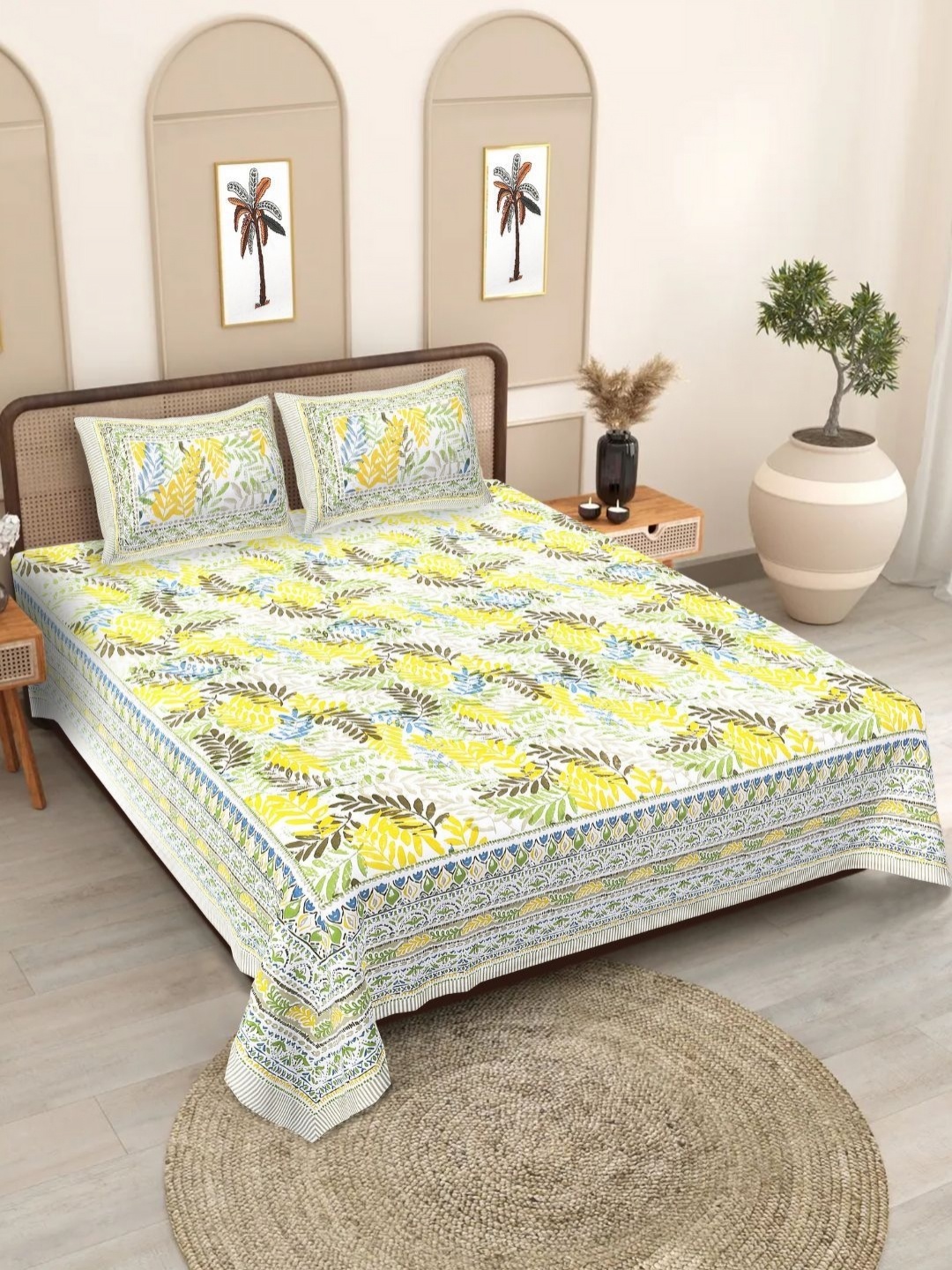 Butea Crape Yellow & Green Floral Printed Cotton 180 TC King Bedsheet Set 2.40 m x 2.15 m
Butea Crape Yellow & Green Floral Printed Cotton 180 TC King Bedsheet Set 2.40 m x 2.15 m