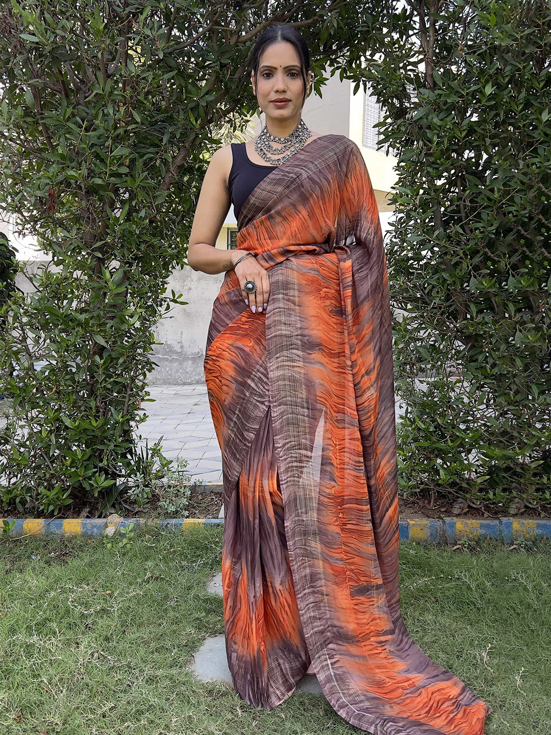 HERE&NOW Pure Chiffon Jamdani Saree, Red
HERE&NOW Pure Chiffon Jamdani Saree, Red