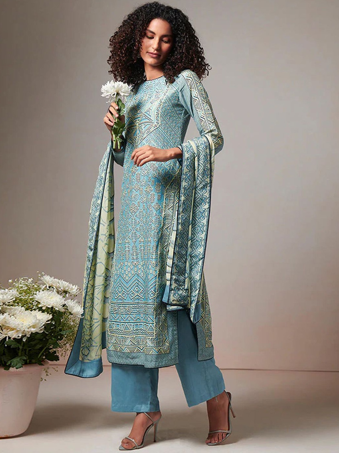 SAUNDH Ethnic Motifs Printed Round Neck Straight Kurta With Palazzos And Dupatta, Blue
SAUNDH Ethnic Motifs Printed Round Neck Straight Kurta With Palazzos And Dupatta, Blue