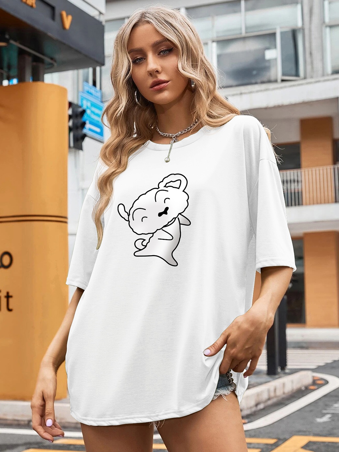 TOGS & TERRE Women Graphic Printed Round Neck Organic Cotton Oversized T-shirt, White
TOGS & TERRE Women Graphic Printed Round Neck Organic Cotton Oversized T-shirt, White