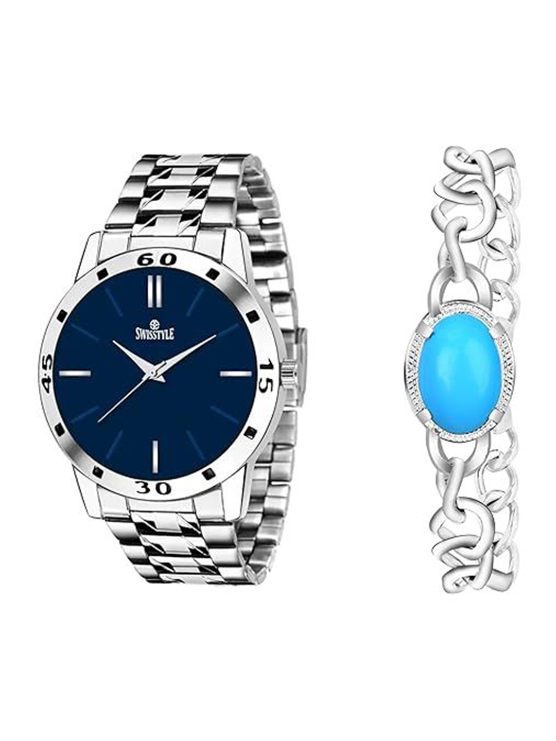 SWISSTYLE Men Brass Embellished Dial & Stainless Steel Straps Analogue Watch SS-GR076-BRAC-BLU, Blue
SWISSTYLE Men Brass Embellished Dial & Stainless Steel Straps Analogue Watch SS-GR076-BRAC-BLU, Blue