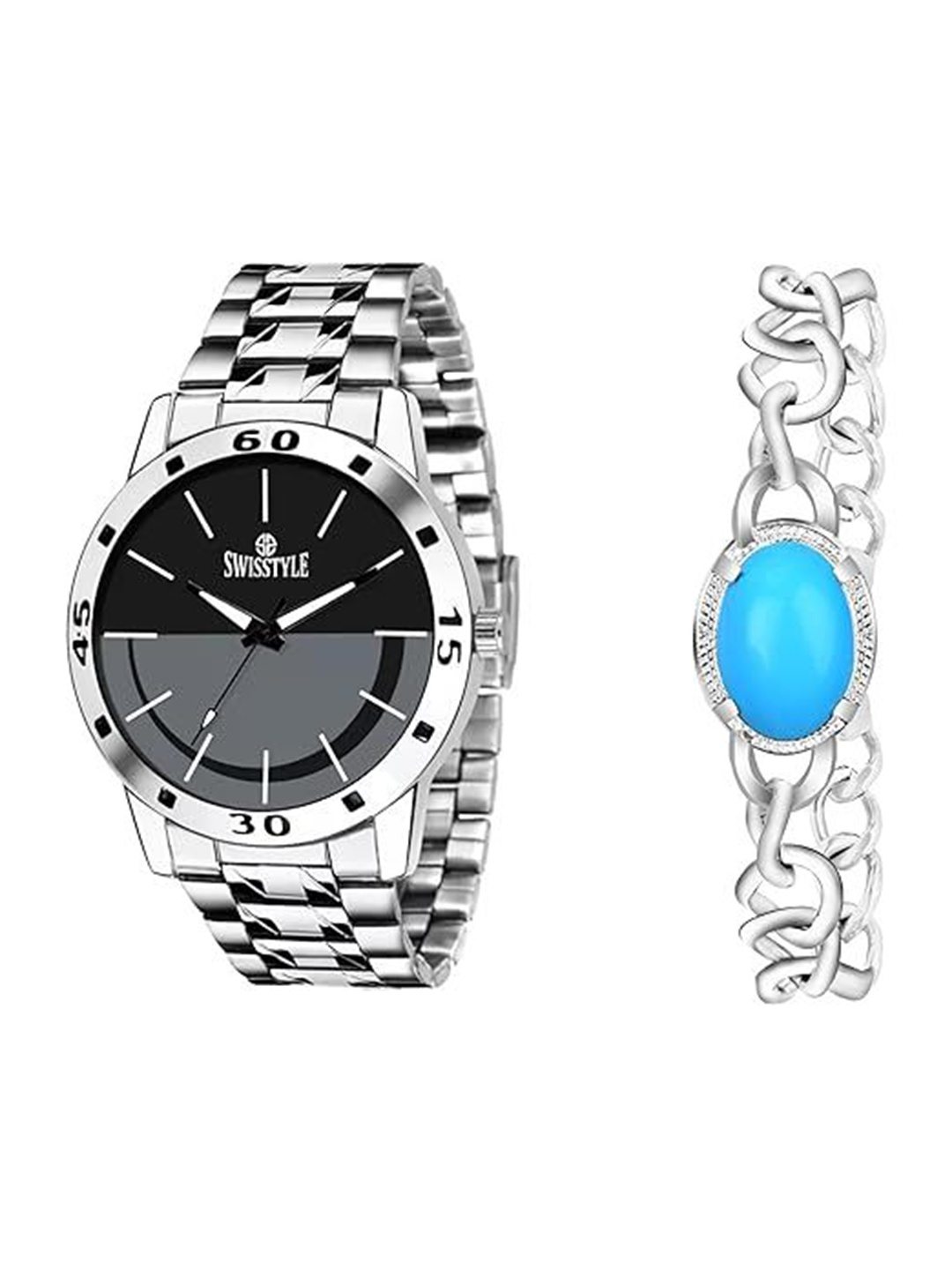 SWISSTYLE Men Brass Embellished Dial & Stainless Steel Straps Analogue Watch SS-GR078-BRAC-BLK, Black
SWISSTYLE Men Brass Embellished Dial & Stainless Steel Straps Analogue Watch SS-GR078-BRAC-BLK, Black