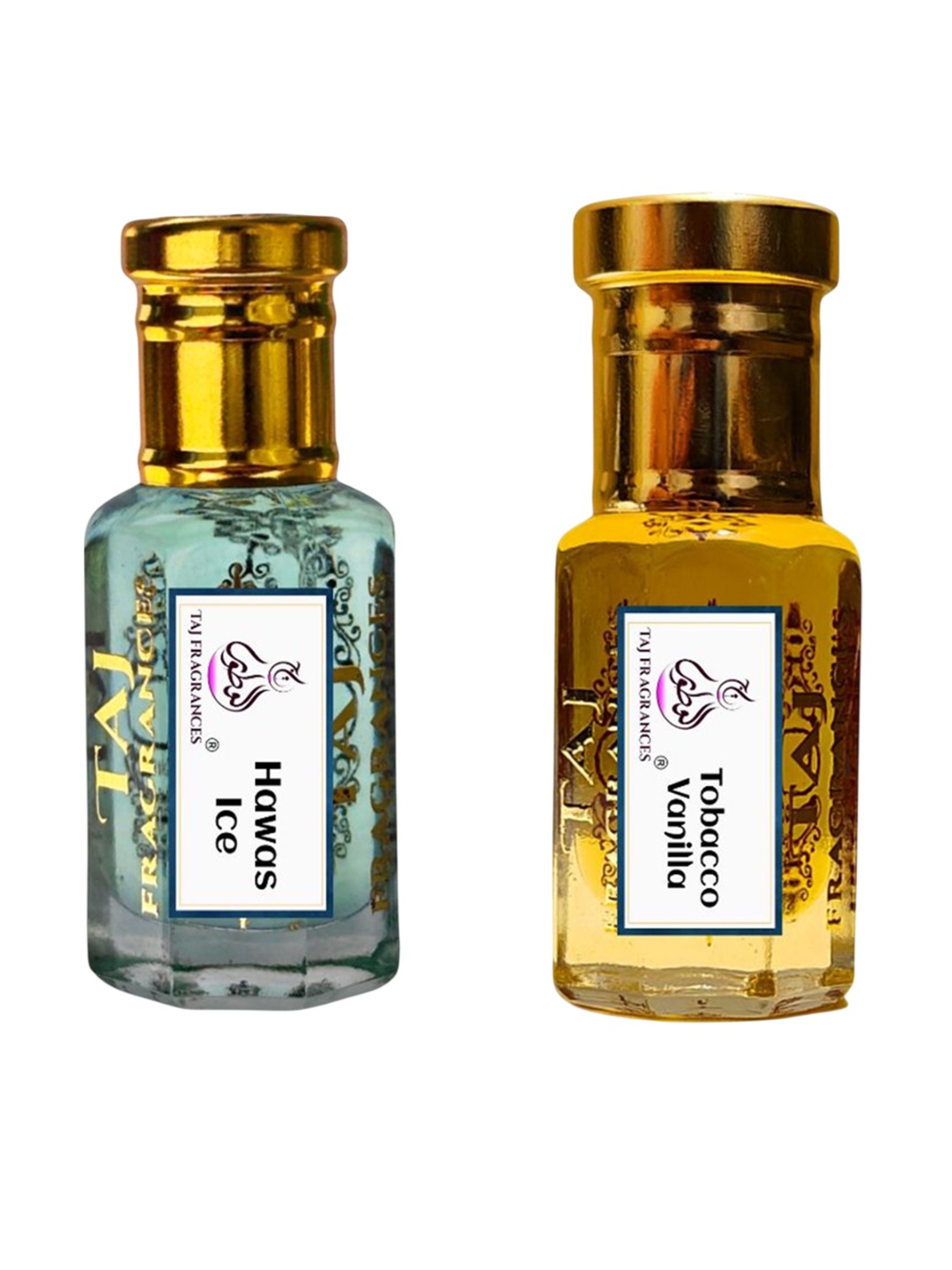 Taj Fragrances Unisex Set Of 2 Hawas Ice & Tobacco Vanilla Long Lasting Attar - 6 ml Each, Green
Taj Fragrances Unisex Set Of 2 Hawas Ice & Tobacco Vanilla Long Lasting Attar - 6 ml Each, Green