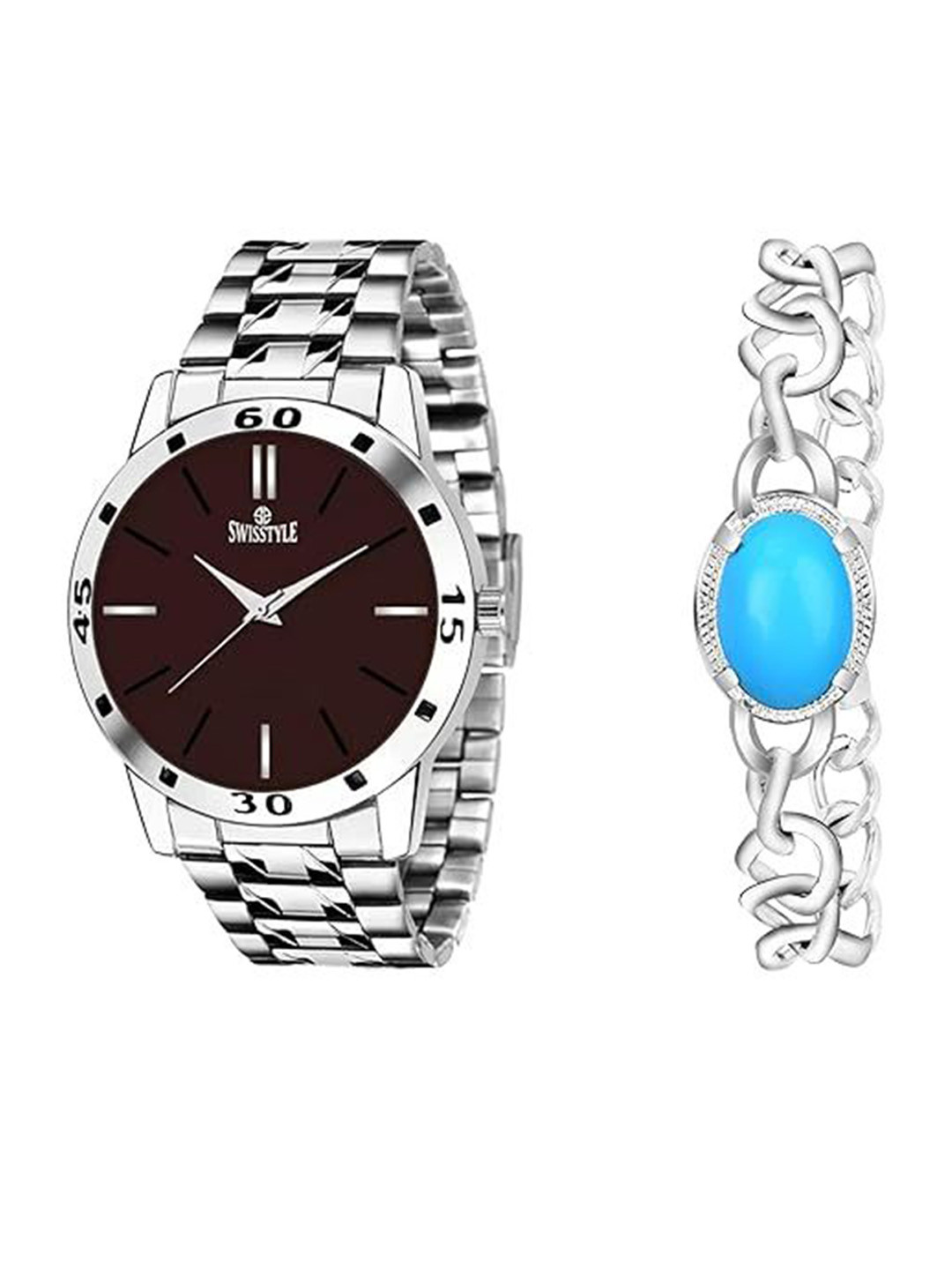 SWISSTYLE Men Brass Embellished Dial & Stainless Steel Straps Analogue Watch SS-GR076-BRAC-BRW, Brown
SWISSTYLE Men Brass Embellished Dial & Stainless Steel Straps Analogue Watch SS-GR076-BRAC-BRW, Brown