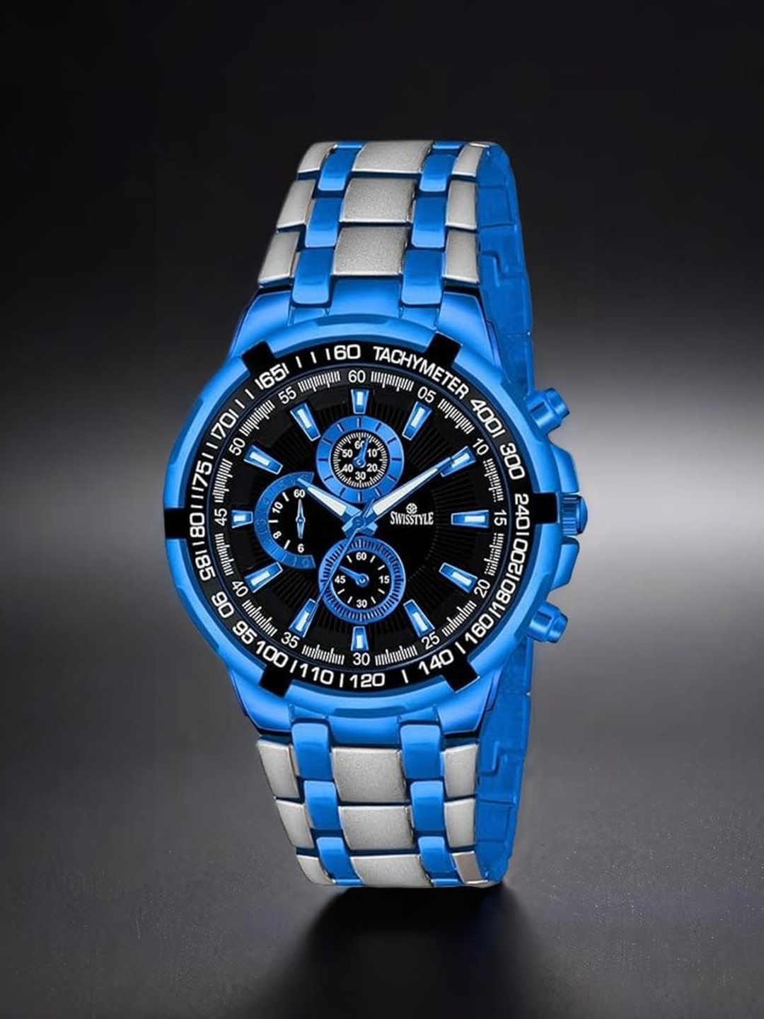 SWISSTYLE Men Brass Embellished Dial & Stainless Steel Straps Analogue Watch SS-GR618-BLU-TWTN, Silver
SWISSTYLE Men Brass Embellished Dial & Stainless Steel Straps Analogue Watch SS-GR618-BLU-TWTN, Silver