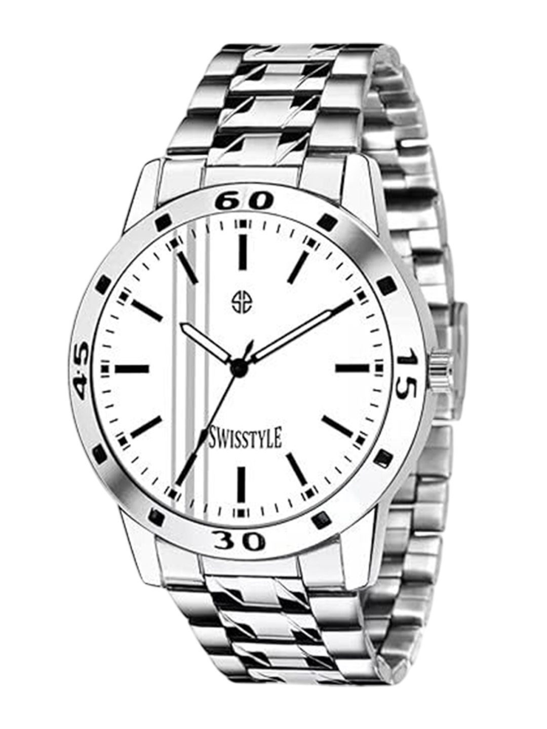 SWISSTYLE Men Brass Embellished Dial & Stainless Steel Straps Analogue Watch SS-GR032-WHT-CH, White
SWISSTYLE Men Brass Embellished Dial & Stainless Steel Straps Analogue Watch SS-GR032-WHT-CH, White