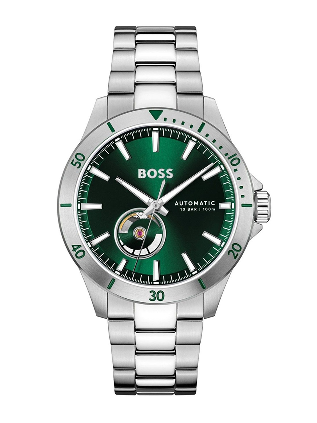 BOSS Men Dial & Stainless Steel Bracelet Style Straps Analogue Automatic Solar Powered Watch 1514200, Green
BOSS Men Dial & Stainless Steel Bracelet Style Straps Analogue Automatic Solar Powered Watch 1514200, Green