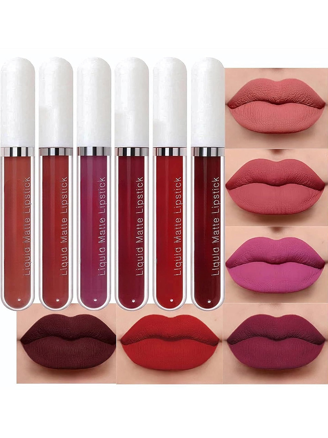 VBA Set Of 6 Liquid Matte Waterproof Lipstick - 2.5 ml Each - Shade 01 - 03 - 10 - 12 - 13, Red
VBA Set Of 6 Liquid Matte Waterproof Lipstick - 2.5 ml Each - Shade 01 - 03 - 10 - 12 - 13, Red