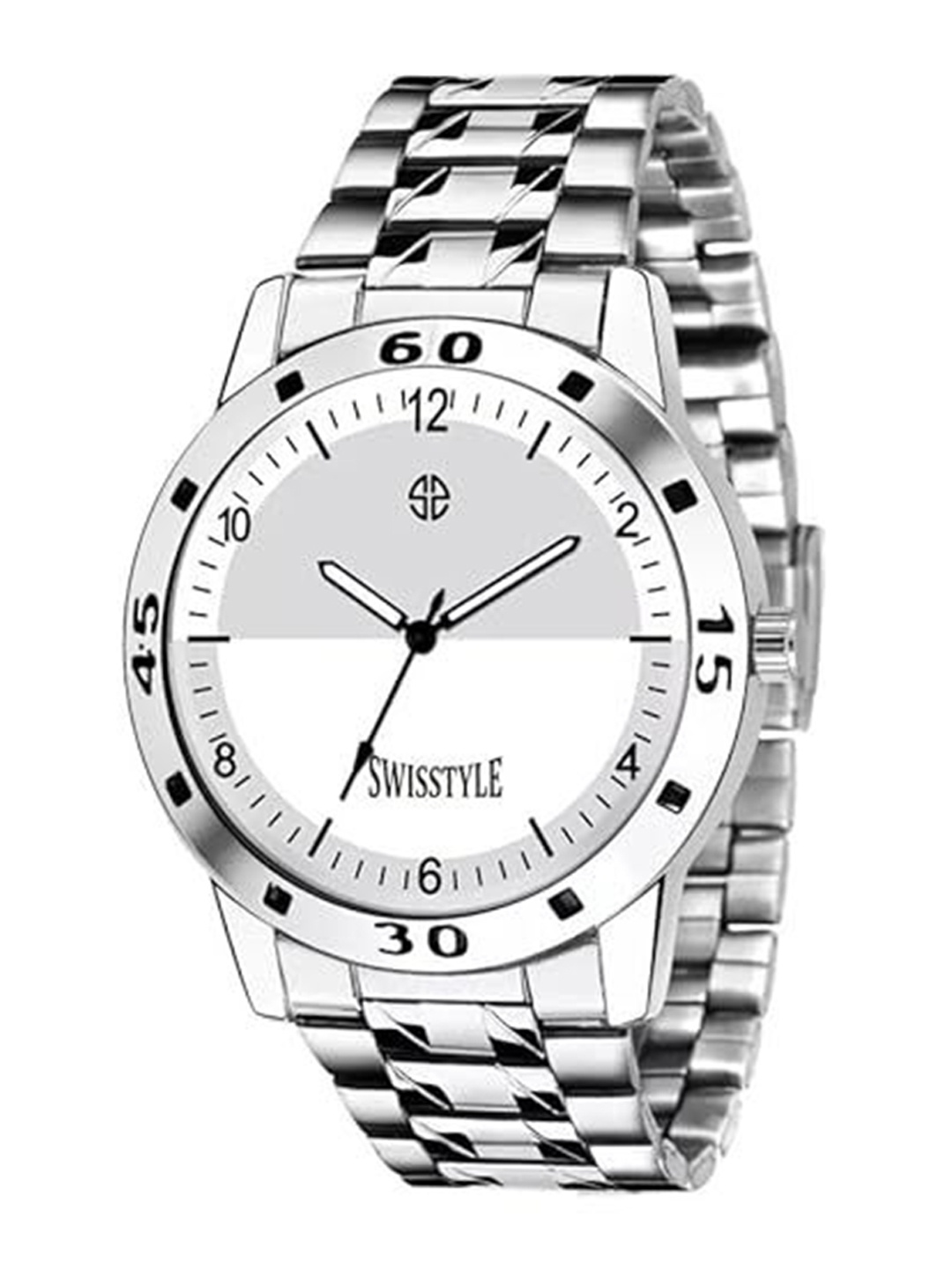 SWISSTYLE Men Brass Embellished Dial & Stainless Steel Straps Analogue Watch SS-GR030-WHT-CH, White
SWISSTYLE Men Brass Embellished Dial & Stainless Steel Straps Analogue Watch SS-GR030-WHT-CH, White