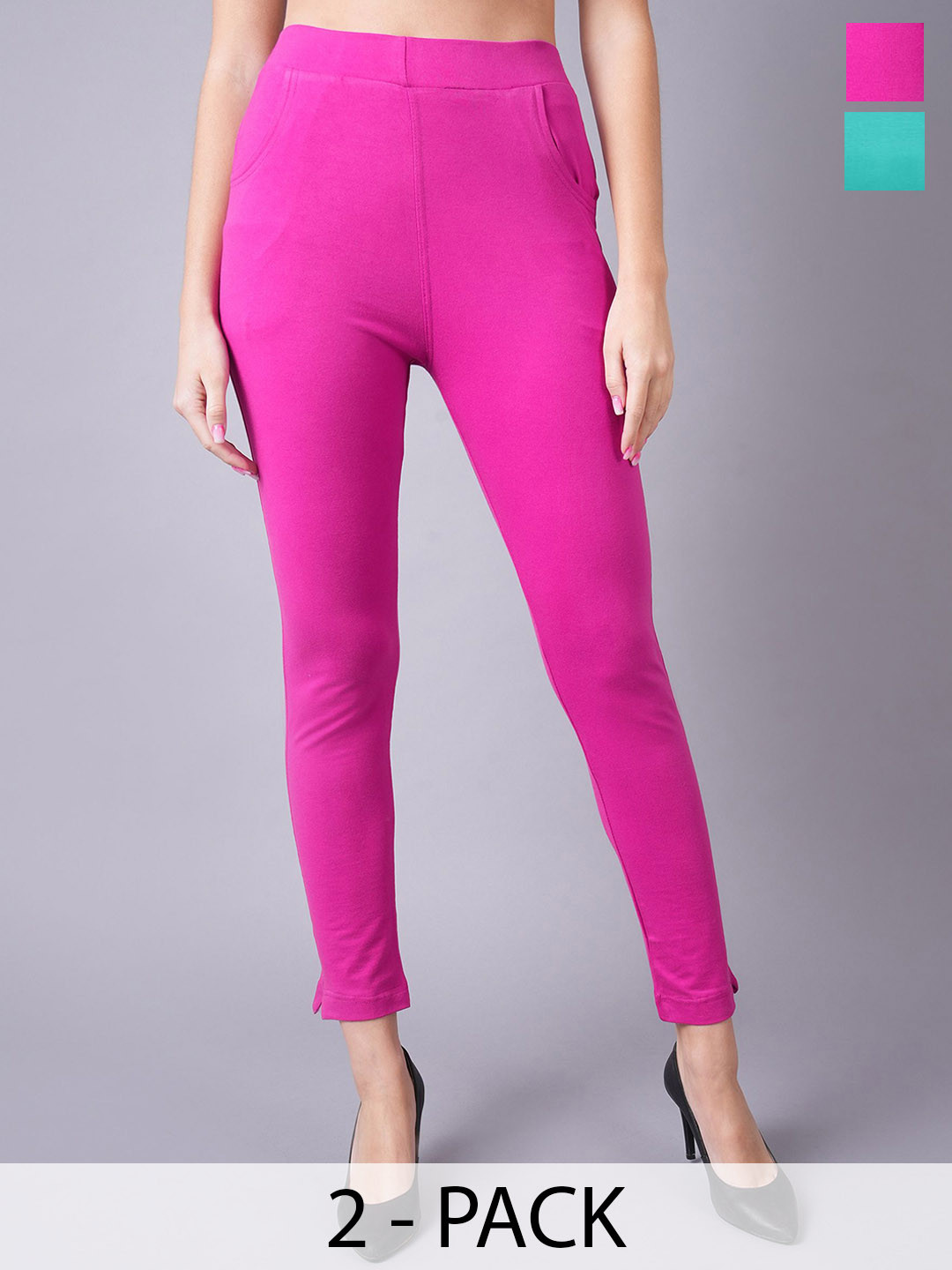 Valles365 by S.C. Pack Of 2 Cotton Ankle-Length Leggings, Magenta
Valles365 by S.C. Pack Of 2 Cotton Ankle-Length Leggings, Magenta