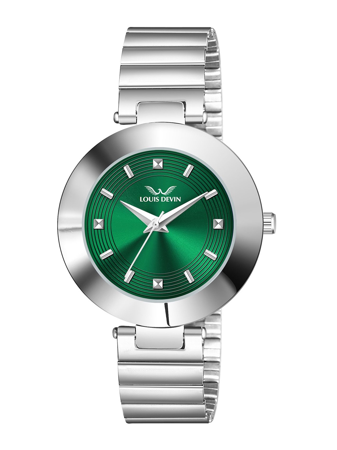 LOUIS DEVIN Women Brass Dial & Stainless Steel Straps Analogue Watch LD-RD177-GRN, Silver
LOUIS DEVIN Women Brass Dial & Stainless Steel Straps Analogue Watch LD-RD177-GRN, Silver