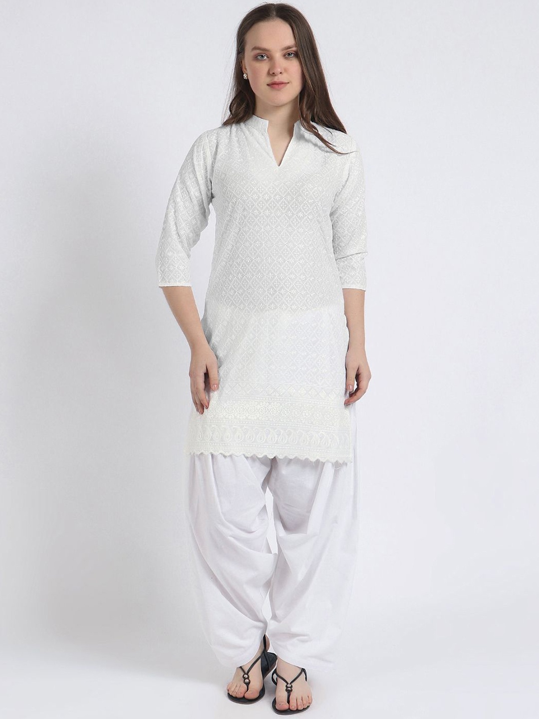 Trendzmy Women Ethnic Motifs Embroidered Regular Thread Work Kurta with Salwar, White
Trendzmy Women Ethnic Motifs Embroidered Regular Thread Work Kurta with Salwar, White