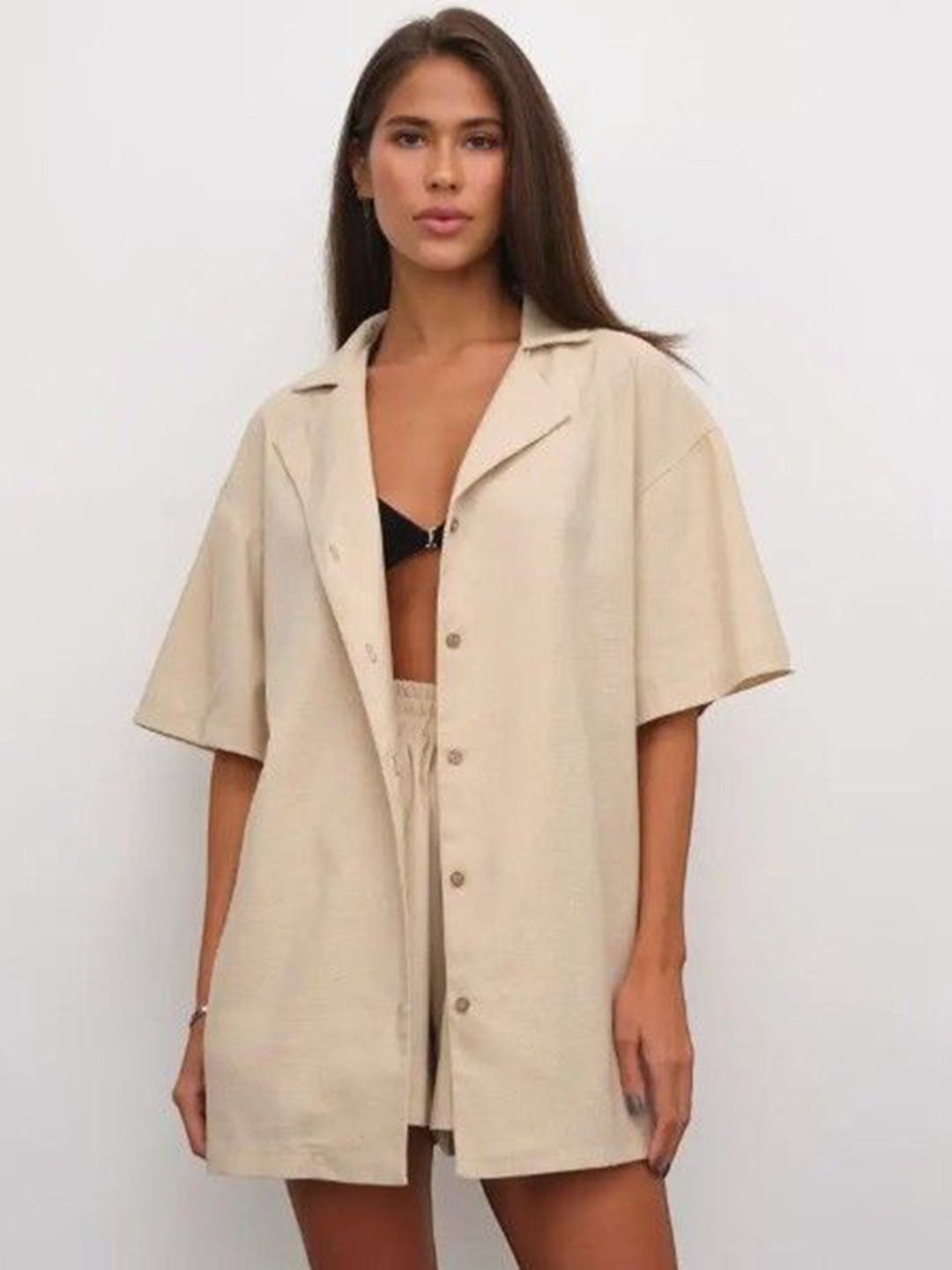 Bella Babe by SK Pure Cotton Half Sleeve Shirt With Shorts Co-Ords, Beige
Bella Babe by SK Pure Cotton Half Sleeve Shirt With Shorts Co-Ords, Beige