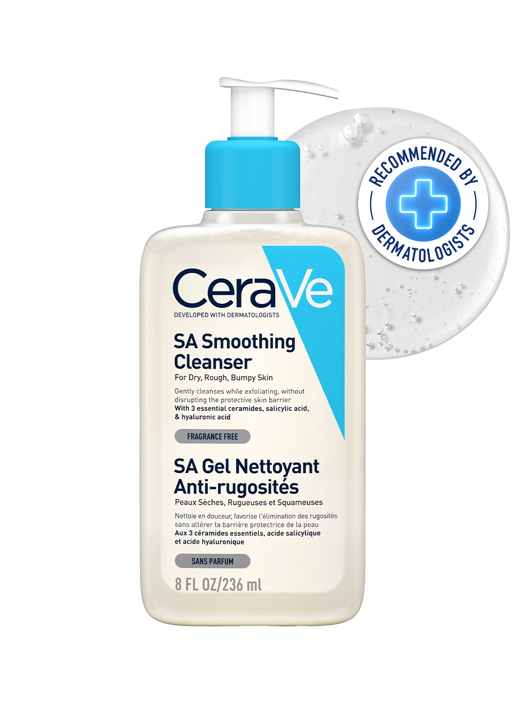 CeraVe SA Smoothing Cleanser Face wash with Salicylic Acid for Dry & Bumpy Skin - 236 ml, Off white
CeraVe SA Smoothing Cleanser Face wash with Salicylic Acid for Dry & Bumpy Skin - 236 ml, Off white