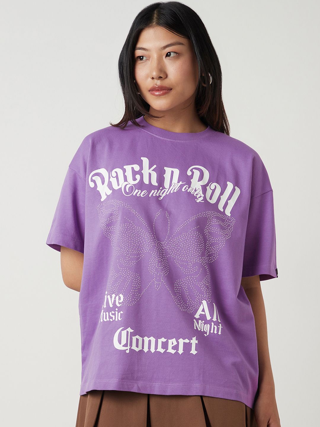 Bewakoof Heavy Duty Women Typography Printed Extended Sleeves Raw Edge T-shirt, Purple
Bewakoof Heavy Duty Women Typography Printed Extended Sleeves Raw Edge T-shirt, Purple