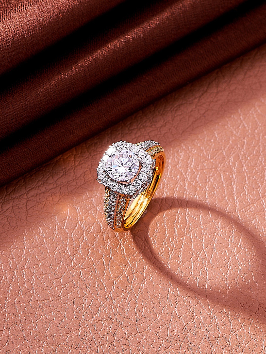 Nipura 925 Sterling Silver Rhodium-Plated CZ Studded Square Halo Pave Finger Ring, Gold
Nipura 925 Sterling Silver Rhodium-Plated CZ Studded Square Halo Pave Finger Ring, Gold