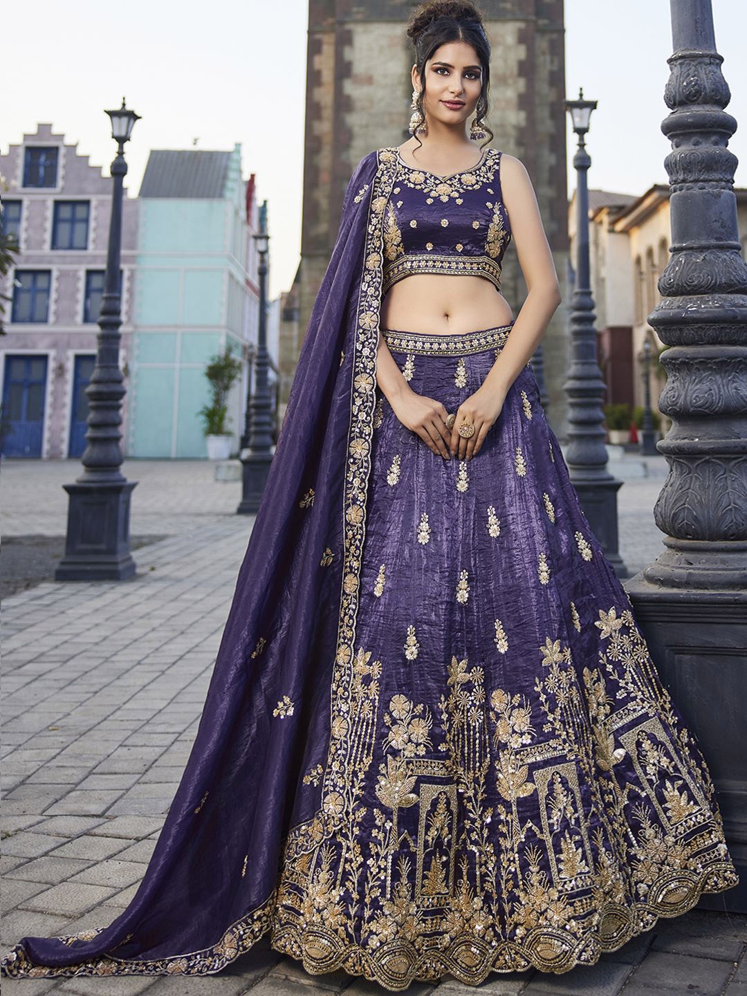 panchhi Embroidered Beads and Stones Semi-Stitched Lehenga & Unstitched Blouse With Dupatta, Purple
panchhi Embroidered Beads and Stones Semi-Stitched Lehenga & Unstitched Blouse With Dupatta, Purple