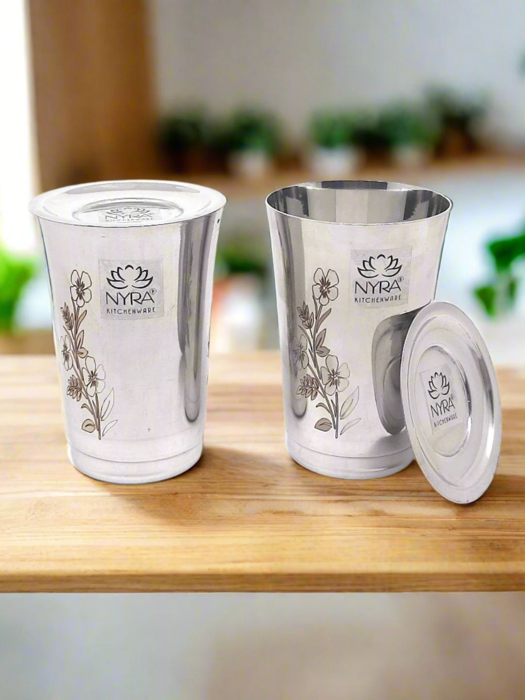 Nyra Kitchenware Silver-Toned 2 Pieces Stainless Steel Water Glasses With Lid-350ml Each
Nyra Kitchenware Silver-Toned 2 Pieces Stainless Steel Water Glasses With Lid-350ml Each