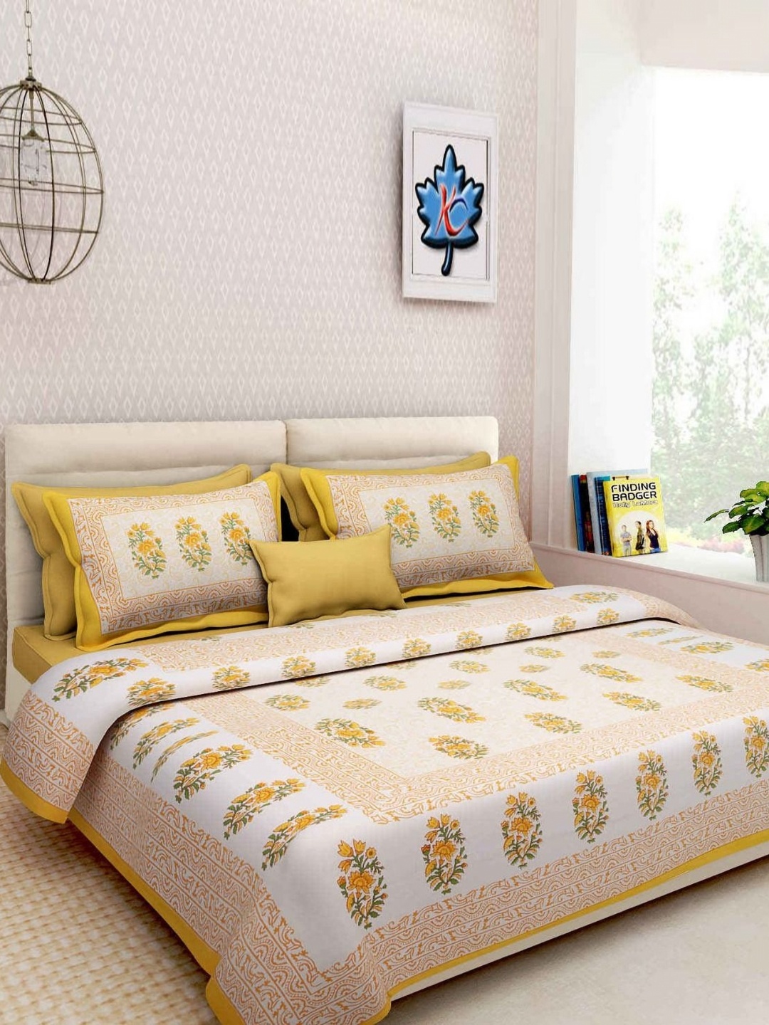 Myntra Elegant Homes Yellow & White Floral 120 TC Queen Bedsheet with 2 Pillow Covers
Myntra Elegant Homes Yellow & White Floral 120 TC Queen Bedsheet with 2 Pillow Covers