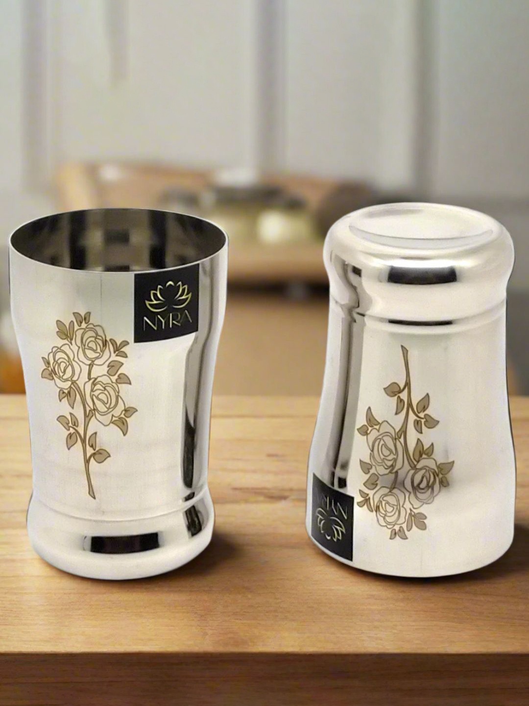 Nyra Kitchenware Silver Toned 2 Pieces Printed Stainless Steel Water Glass 400ML Each
Nyra Kitchenware Silver Toned 2 Pieces Printed Stainless Steel Water Glass 400ML Each