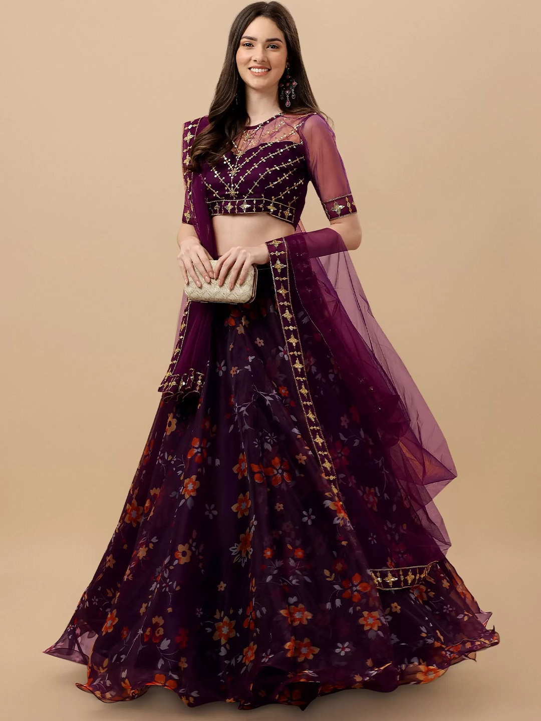 Piludi Embroidered Sequinned Semi-Stitched Lehenga & Unstitched Blouse With Dupatta, Purple
Piludi Embroidered Sequinned Semi-Stitched Lehenga & Unstitched Blouse With Dupatta, Purple