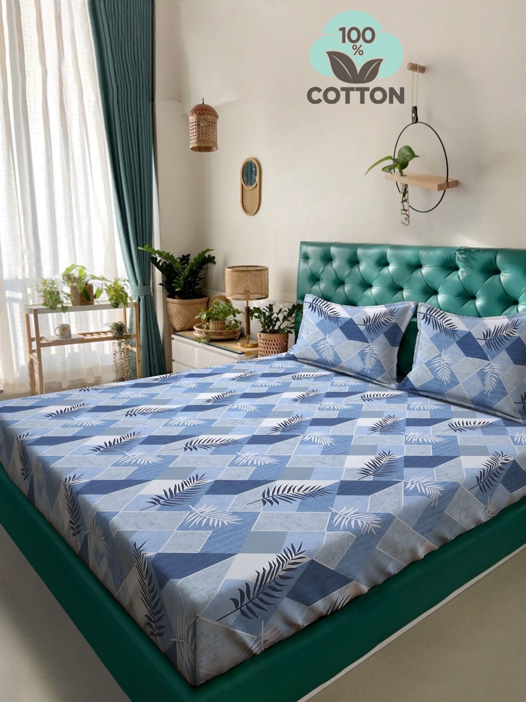 Myntra Elegant Homes Blue & White Geometric 400 TC King Bedsheet with 2 Pillow Covers
Myntra Elegant Homes Blue & White Geometric 400 TC King Bedsheet with 2 Pillow Covers