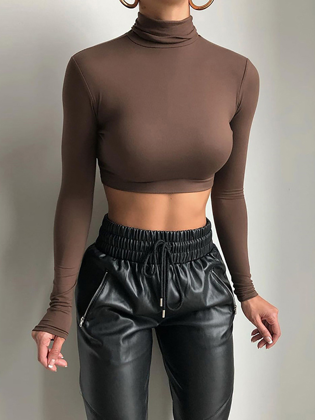 StyleCast x Revolte Women Fitted Crop Top, Brown
StyleCast x Revolte Women Fitted Crop Top, Brown
