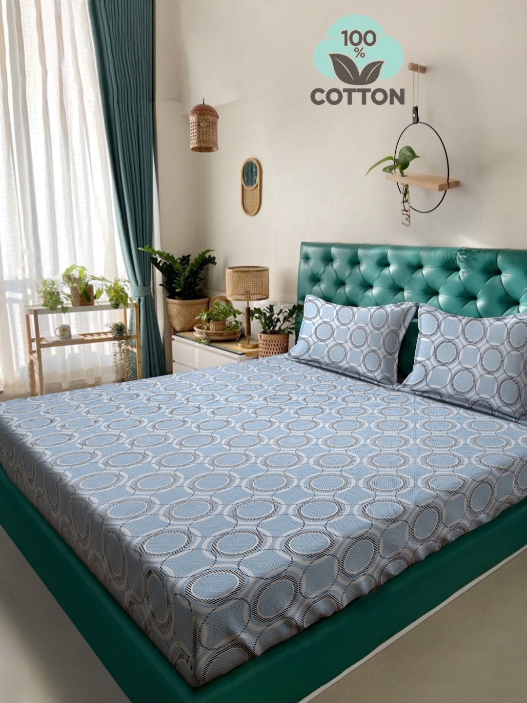 Myntra Elegant Homes Blue & White Geometric 400 TC King Bedsheet with 2 Pillow Covers
Myntra Elegant Homes Blue & White Geometric 400 TC King Bedsheet with 2 Pillow Covers