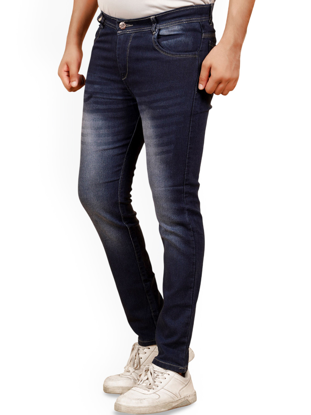 COMFITS Men Classic Mildly Distressed Heavy Fade Stretchable Jeans, Blue 
COMFITS Men Classic Mildly Distressed Heavy Fade Stretchable Jeans, Blue