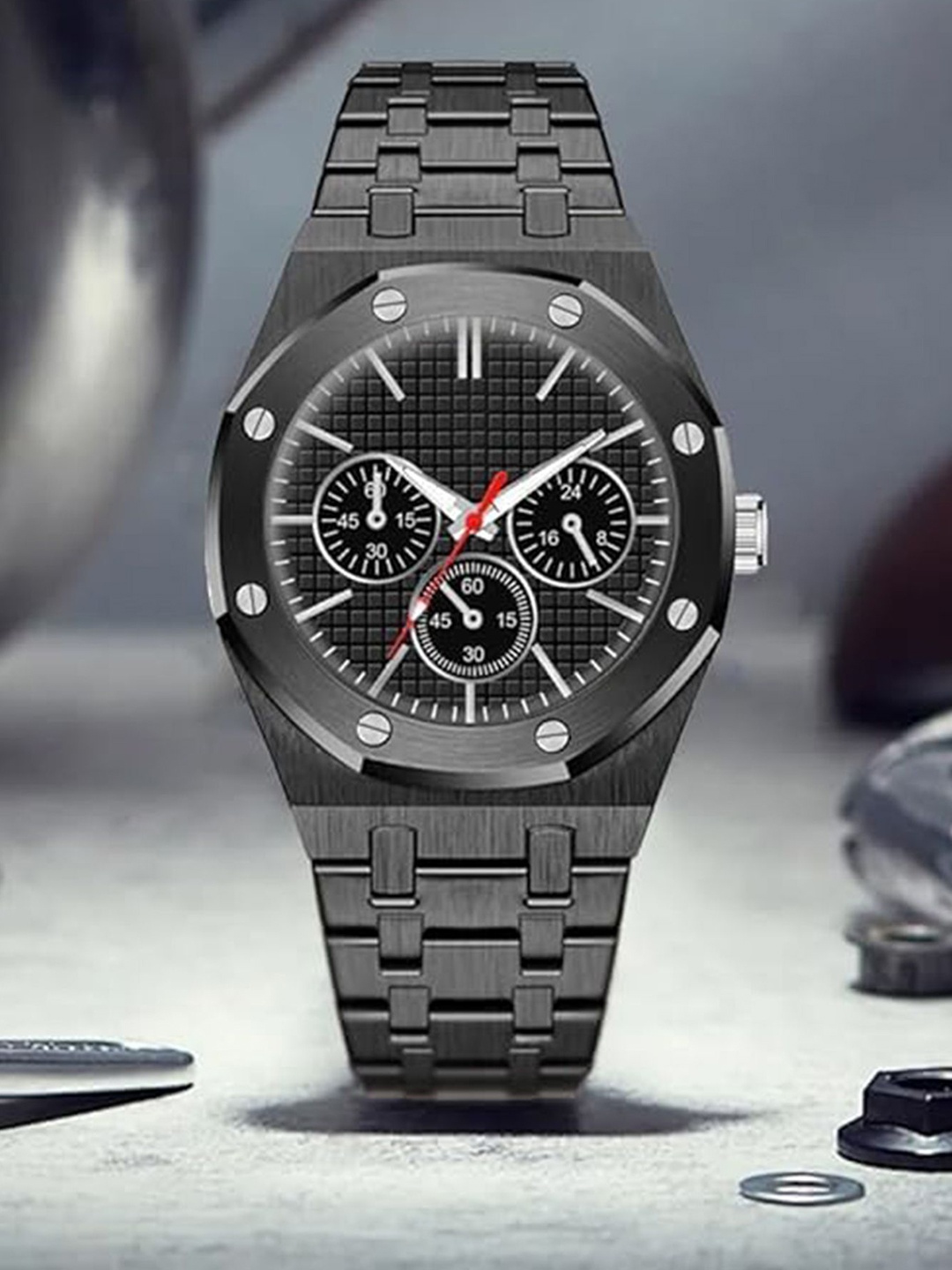 THE SHOPOHOLIC Men Embellished Dial & Stainless Steel Bracelet Style Straps Analogue Watch Hub-Black
THE SHOPOHOLIC Men Embellished Dial & Stainless Steel Bracelet Style Straps Analogue Watch Hub-Black