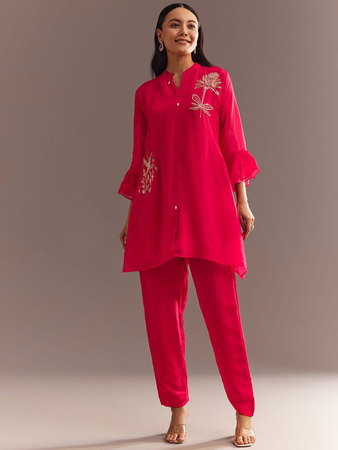 KALKI Fashion Women Floral Embroidered Empire Beads and Stones Kurta with Trousers, Pink
KALKI Fashion Women Floral Embroidered Empire Beads and Stones Kurta with Trousers, Pink