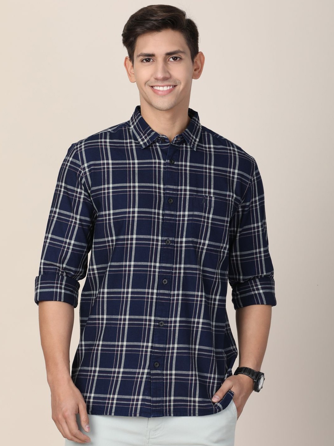 MERCHANT MARINE Men Standard Slim Fit Tartan Checks Sheer Checked Casual Shirt, Beige
MERCHANT MARINE Men Standard Slim Fit Tartan Checks Sheer Checked Casual Shirt, Beige
