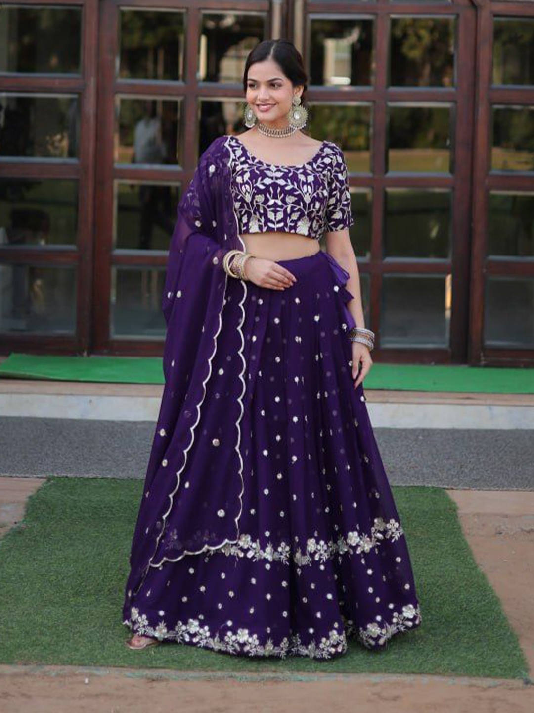 ZIBLON Embroidered Sequinned Ready to Wear Lehenga & Unstitched Blouse With Dupatta, Purple
ZIBLON Embroidered Sequinned Ready to Wear Lehenga & Unstitched Blouse With Dupatta, Purple