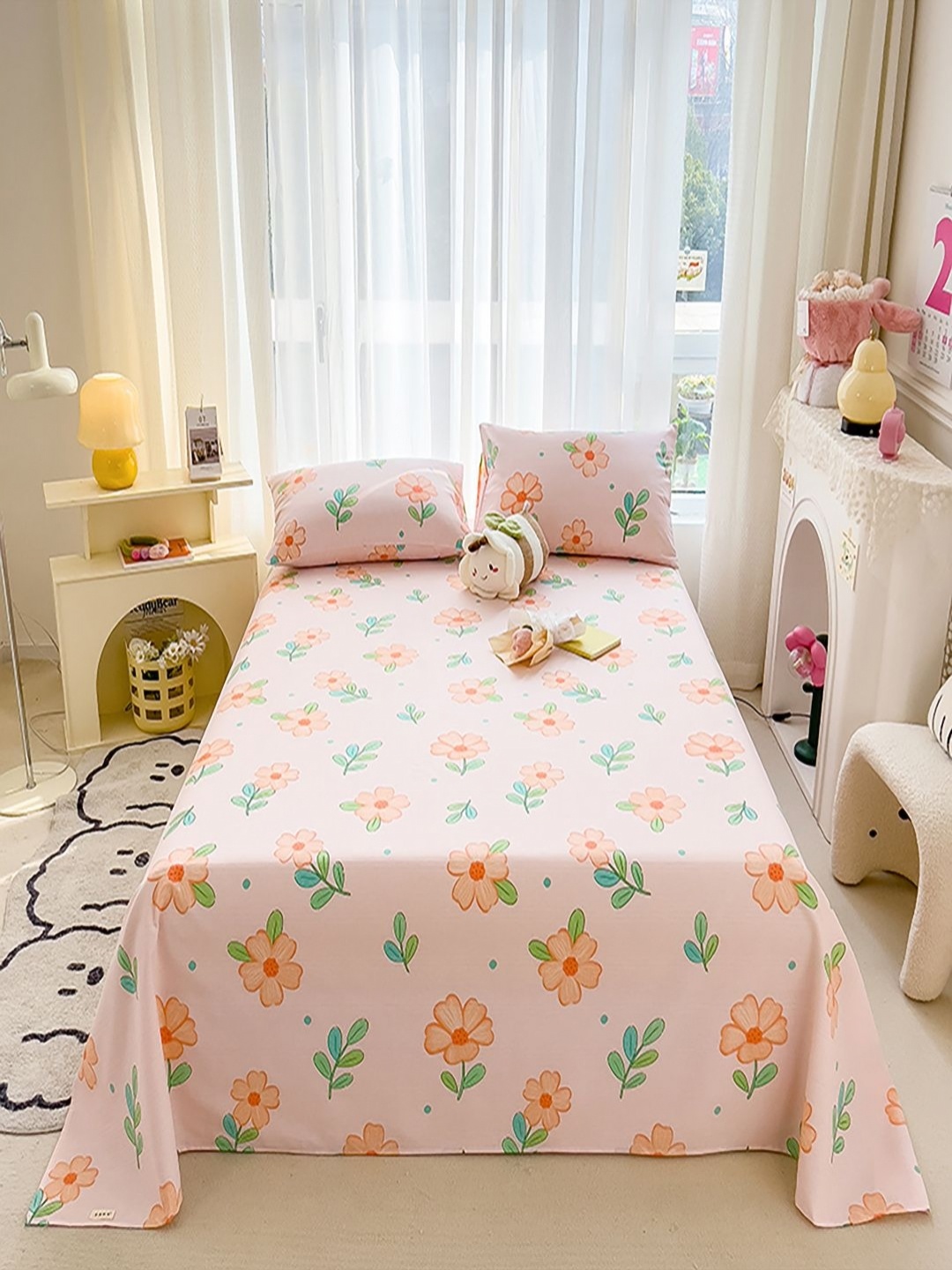 JC HOME Pink & Green Floral 140 TC Queen Bedsheet with 2 Pillow Covers
JC HOME Pink & Green Floral 140 TC Queen Bedsheet with 2 Pillow Covers