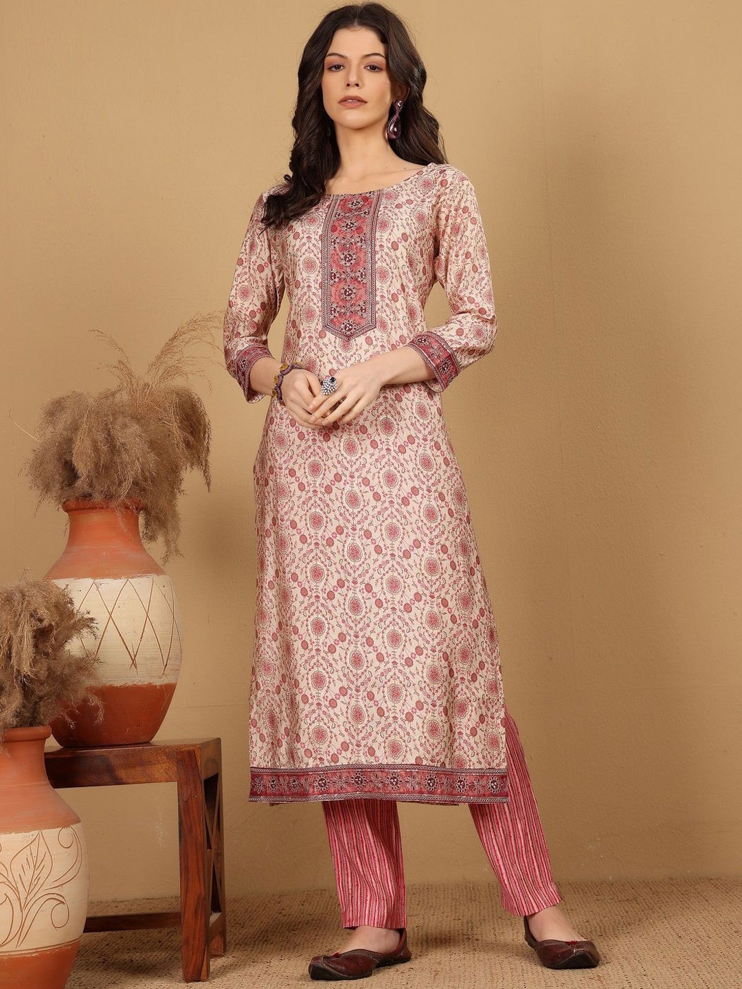 all about you Women Ethnic Motifs Printed Regular Kurta with Trousers & With Dupatta, Magenta
all about you Women Ethnic Motifs Printed Regular Kurta with Trousers & With Dupatta, Magenta