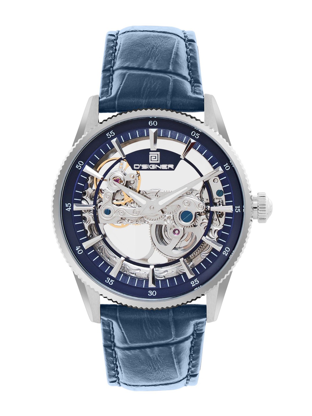 D'SIGNER Men Brass Patterned Dial & Leather Straps Analogue Automatic Motion Powered Watch 881SL.5G, Blue
D'SIGNER Men Brass Patterned Dial & Leather Straps Analogue Automatic Motion Powered Watch 881SL.5G, Blue