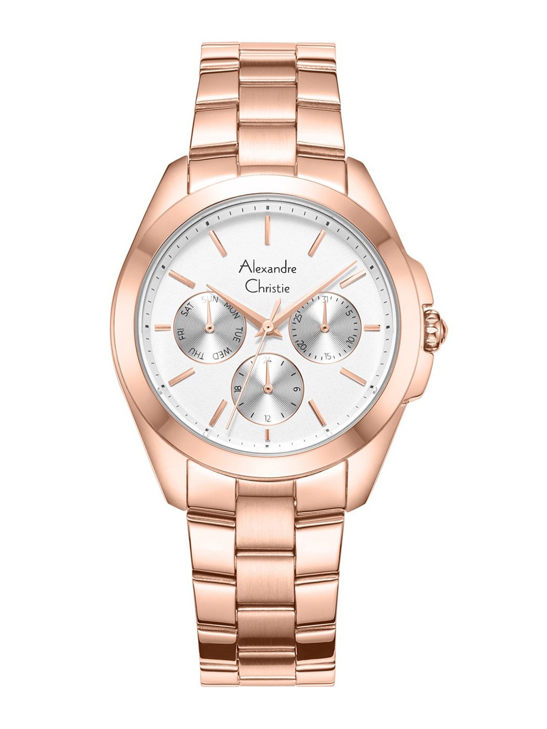 Alexandre Christie Women Dial & Stainless Steel Straps Analogue Watch 2977BFBRGSL, Rose gold
Alexandre Christie Women Dial & Stainless Steel Straps Analogue Watch 2977BFBRGSL, Rose gold