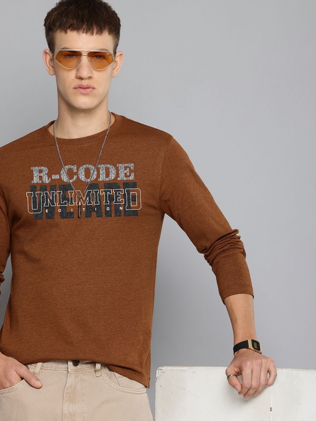 R.Code by The Roadster Life Co. Men Typography Printed Applique T-shirt, Mustard
R.Code by The Roadster Life Co. Men Typography Printed Applique T-shirt, Mustard
