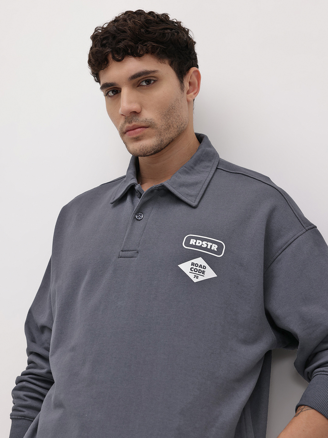The Roadster Life Co. Polo Collar Sweatshirt, Charcoal
The Roadster Life Co. Polo Collar Sweatshirt, Charcoal