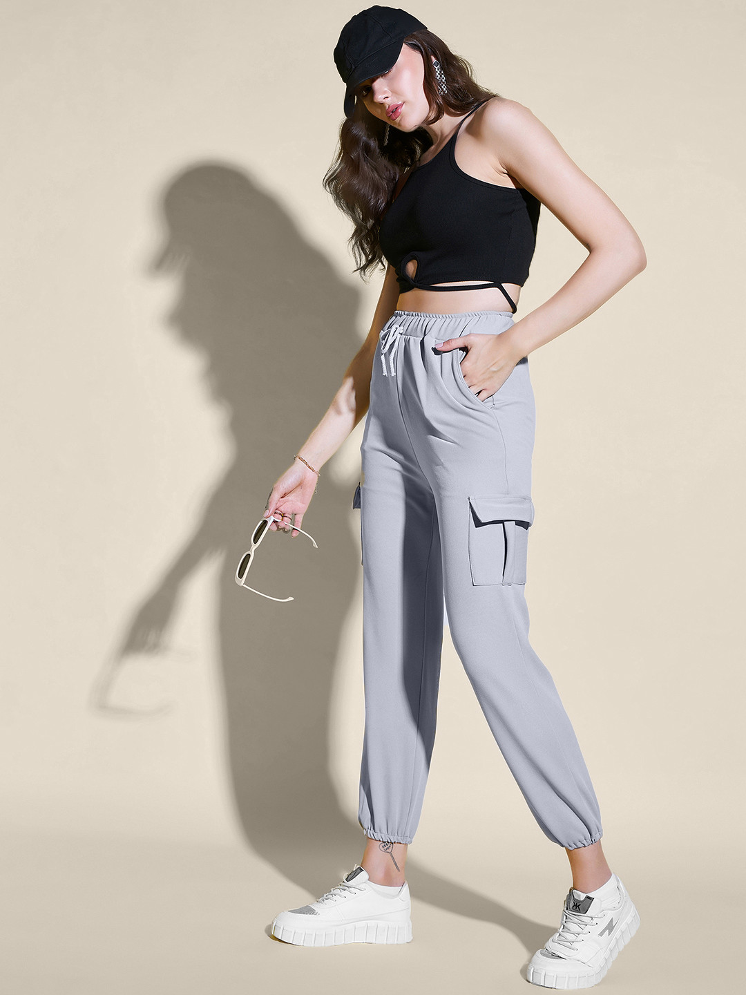 IQOA Women Relaxed High-Rise Joggers Trousers, Grey
IQOA Women Relaxed High-Rise Joggers Trousers, Grey