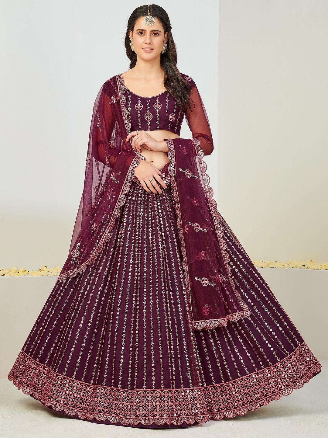SHOPGARB Women Purple Embellished Semi-Stitched Lehenga & Unstitched Blouse With Dupatta
SHOPGARB Women Purple Embellished Semi-Stitched Lehenga & Unstitched Blouse With Dupatta